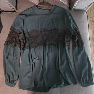 Long sleeve blouse with lace